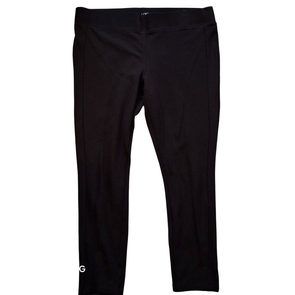 Womens Black Ankle-Length Leggings By Loft Outlet Rayon Blend Size XL Stretchy &